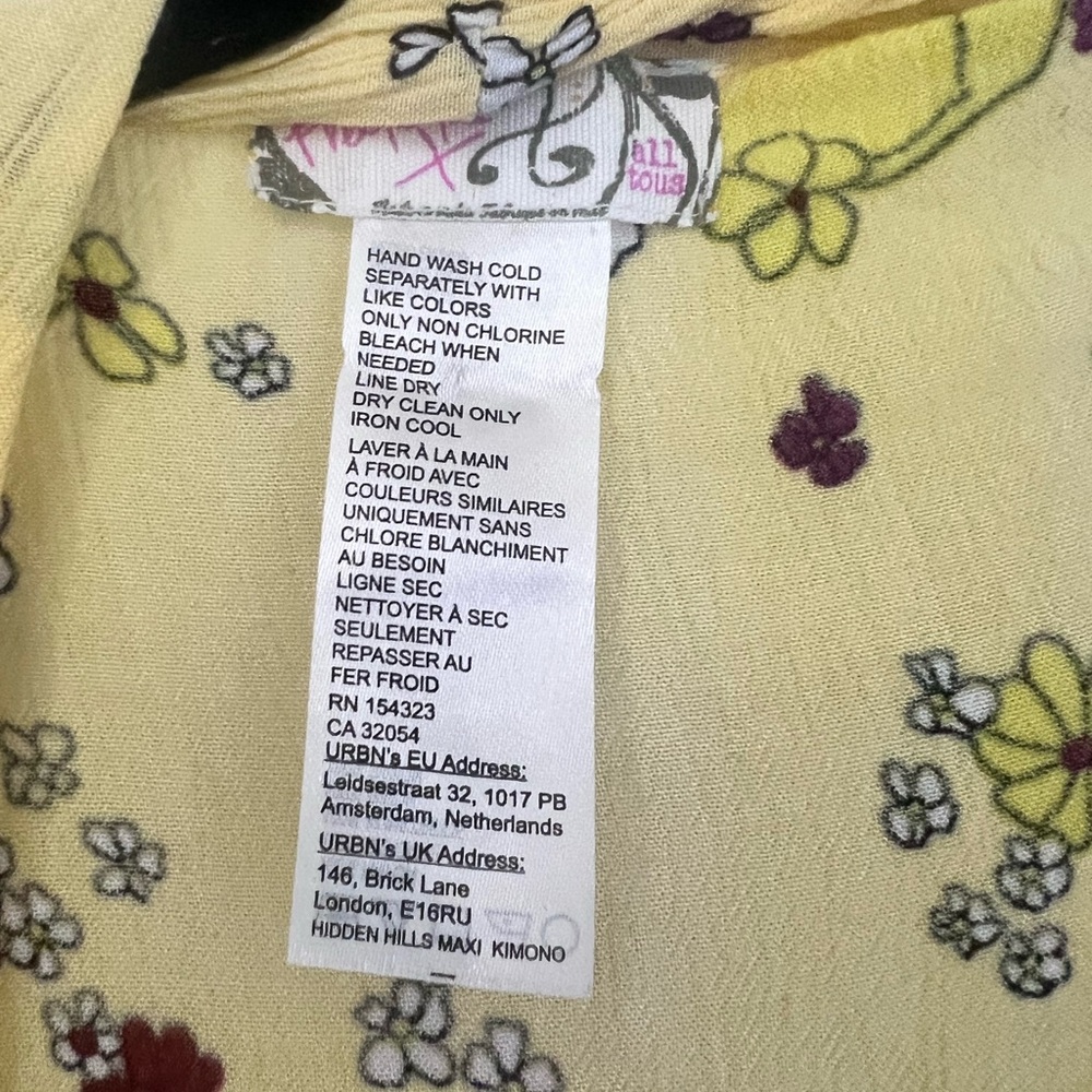 Free People Yellow and Burgundy Floral Swim Coverup - Picture 2 of 3